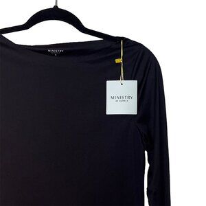 Ministry of Supply Black Three Quarter Sleeve T-Shirt - Size S - New with Tags